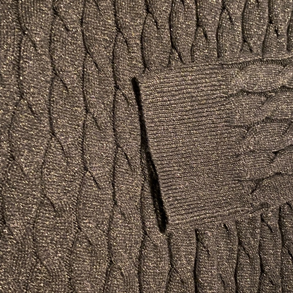 LOFT Petites Sparlky Lightweight Black Cable Knit Sweater - Picture 4 of 5